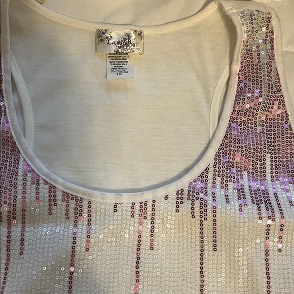 NWOT Lavish Sequin Embellished Tank Top 1x - Picture 2 of 3